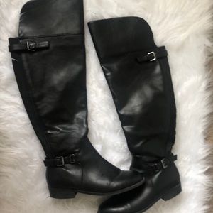Black knee high riding boots